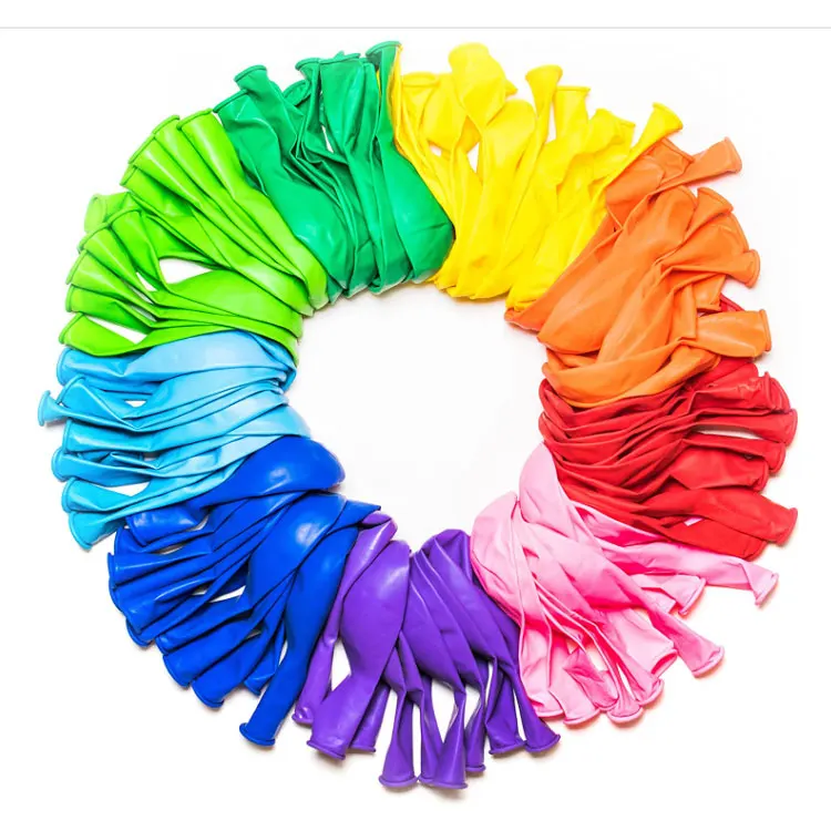 12 Inches Assorted bright colors made with strong multicolored latex rubber parti Balloons