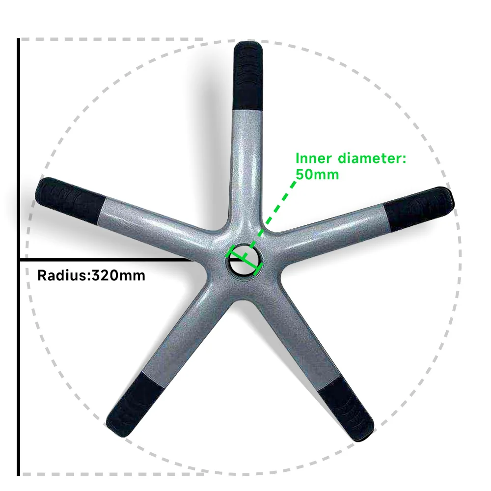 High Quality Five-Star Baking Paint Office Chair Legs Modern Design Plastic Material for Office Room and Bedroom Furniture