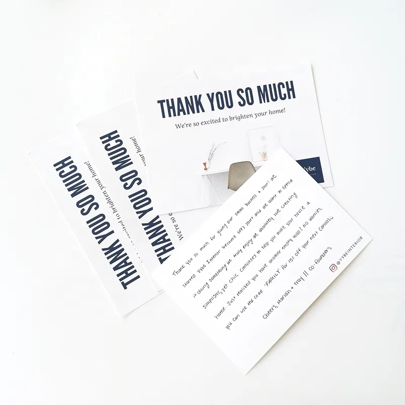 Custom Design Full Color Printing Greeting Card Thank You Cards