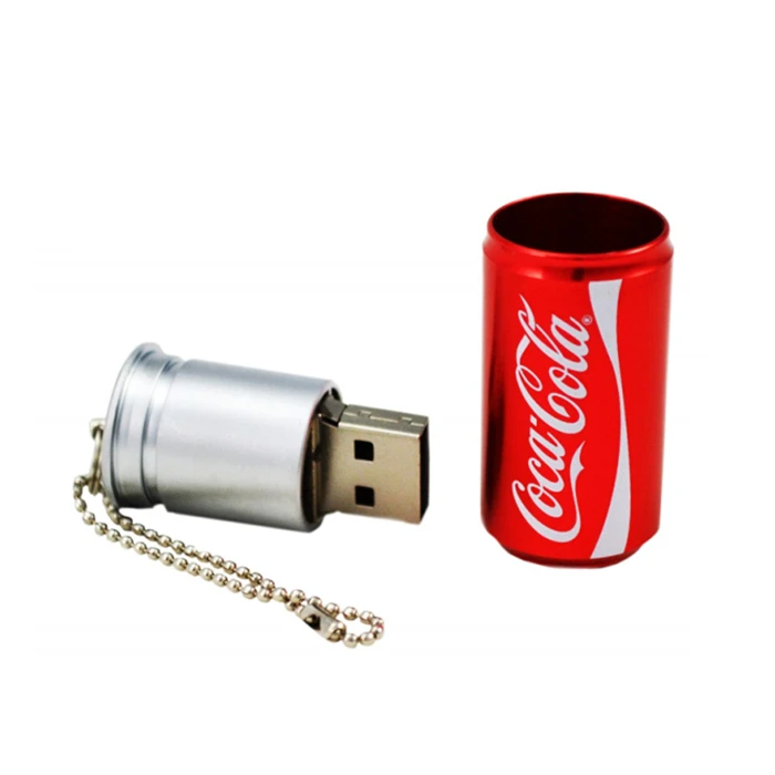 Крутые рекламные подарочные металлические флеш-накопители cola can USB с логотипом на заказ usb-накопители флешки 64 Гб гаджеты