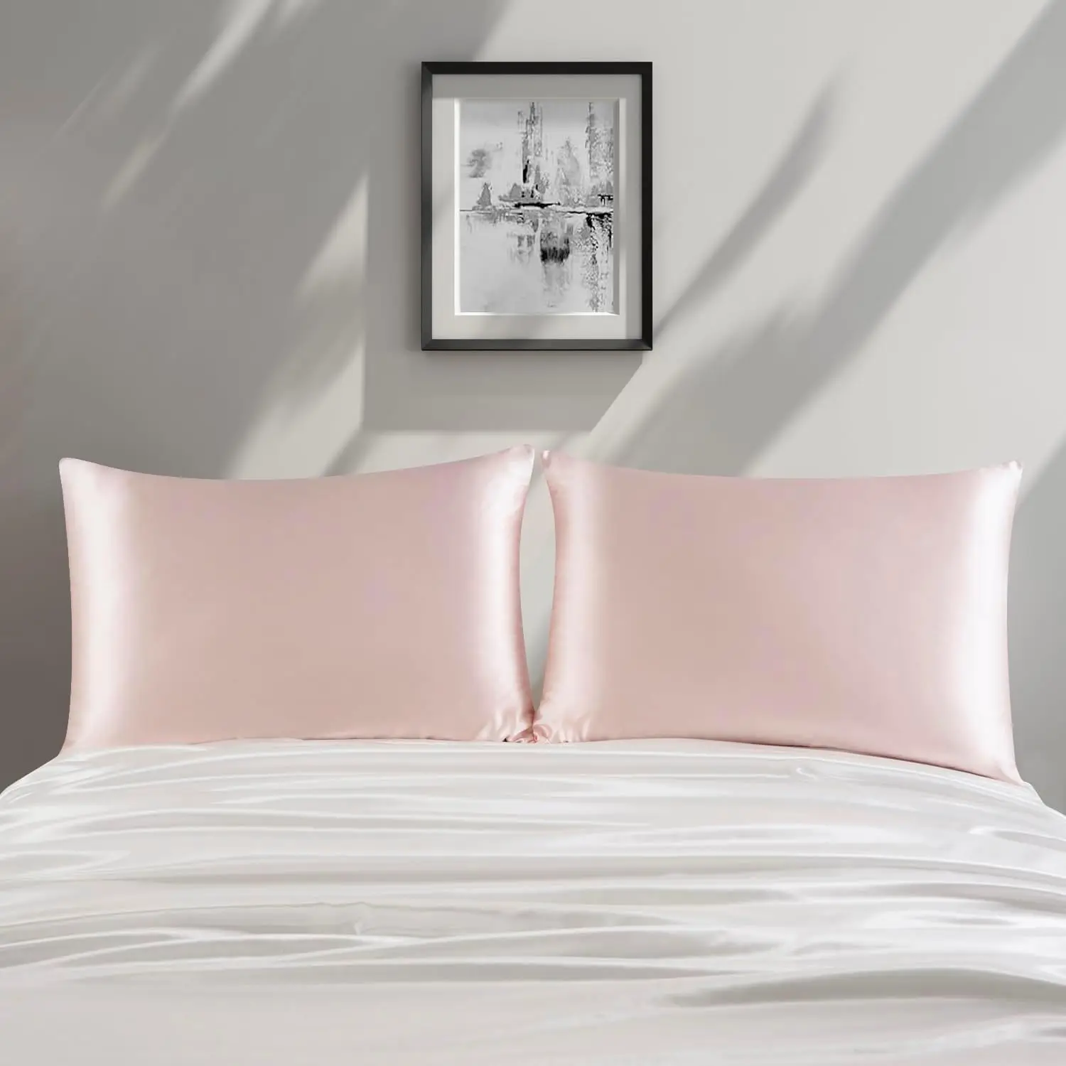 Grade 6A 19 momme  Mulberry Silk Pillowcase with 2 silk scrunchies set for hair and skin health