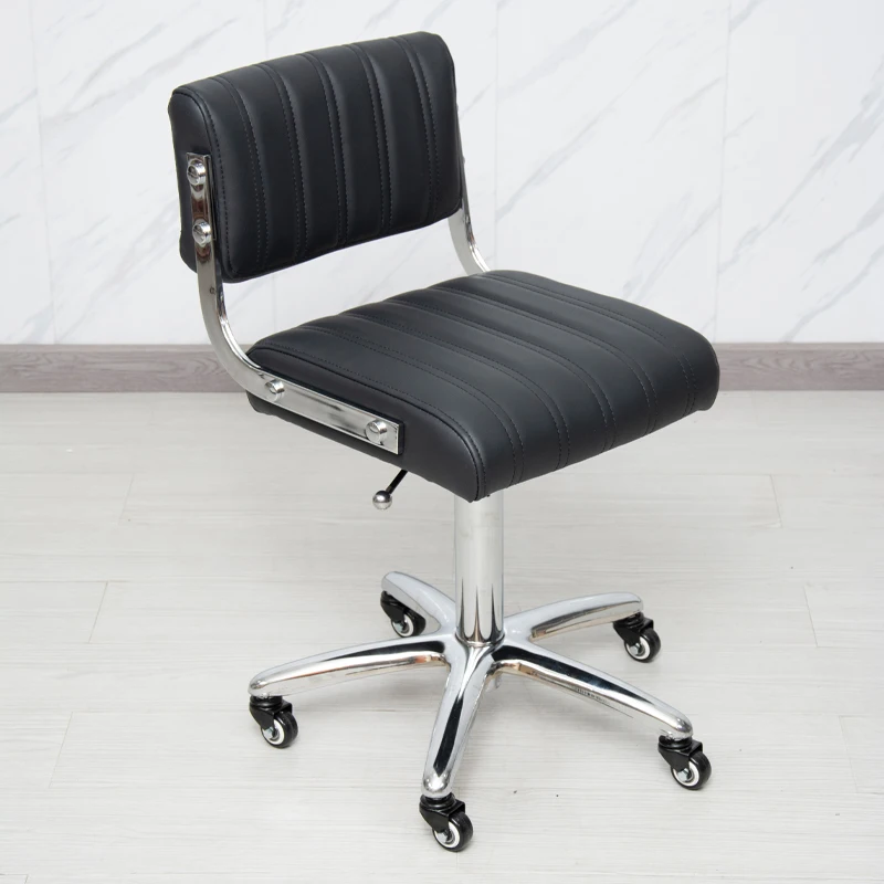 Beauty black white lift saddle pulley hairdressing chair with back rest