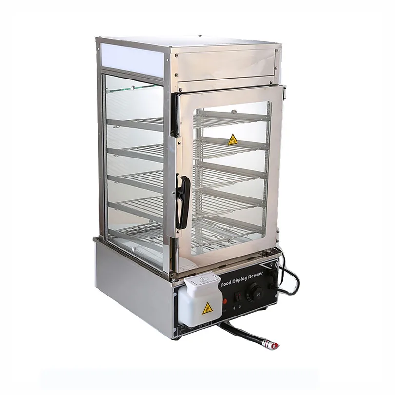 Electric Bun Steamer Commercial Food Warmer 5 Layers Stainless Steel Hot Dog Showcase Other Baking Equipment