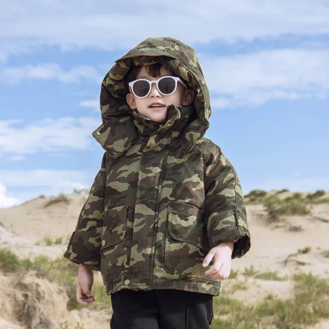 
KS1641 Fashion boys hooded camo winter jacket 2019 