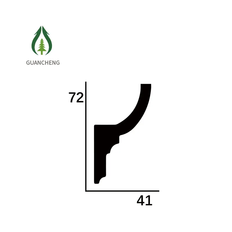 Guancheng 72*41mm European Style White Color Laminate Crown Moulding Waterproof Easy Installation Decorative