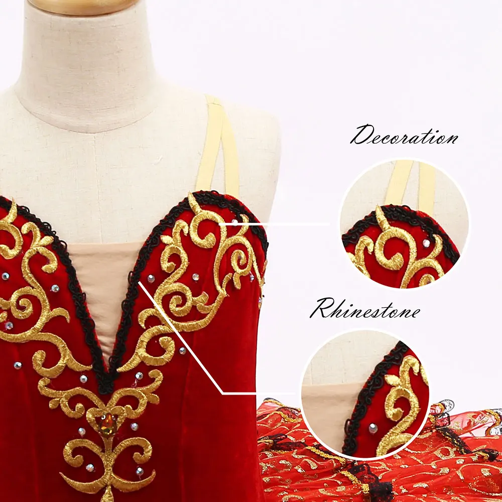 T0042 Esmeralda красный сценический Профессиональный Балетный костюм детская балетная пачка