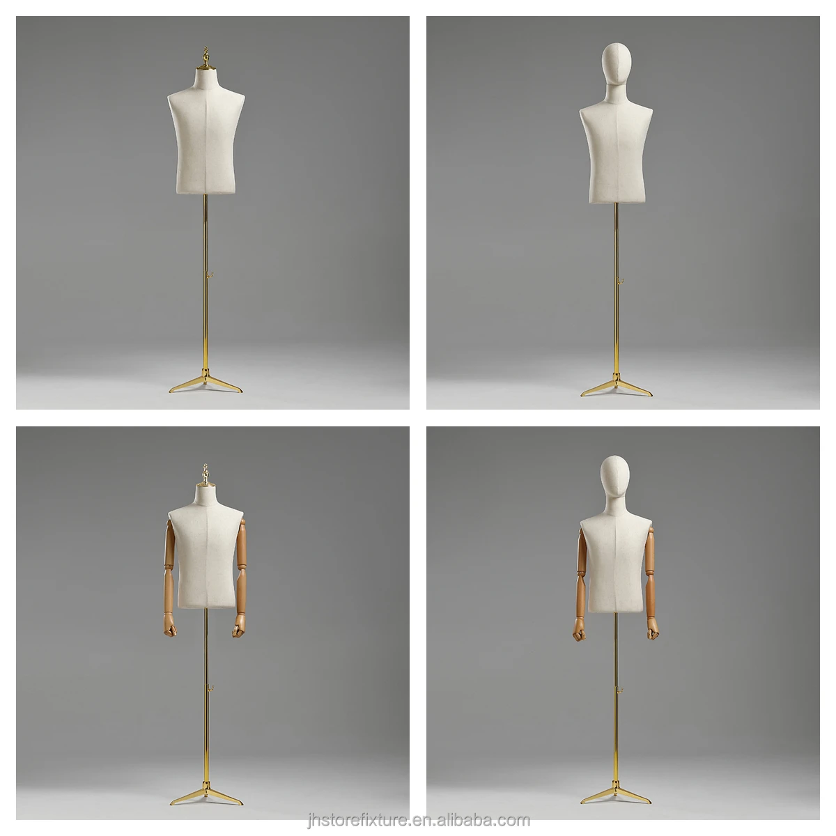 Flexible Arm Male Half Body Display Dress Form Fabric Mannequin Torso Dressmaker Stand Shoe Pant Suit Clothing Mannequin