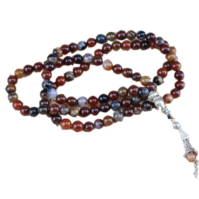 2022 new design Muslim Rosary 99 holy Beads Onyx Man Islamic stone Muslim pray bead, islam Mala pendant jewelry wholesale