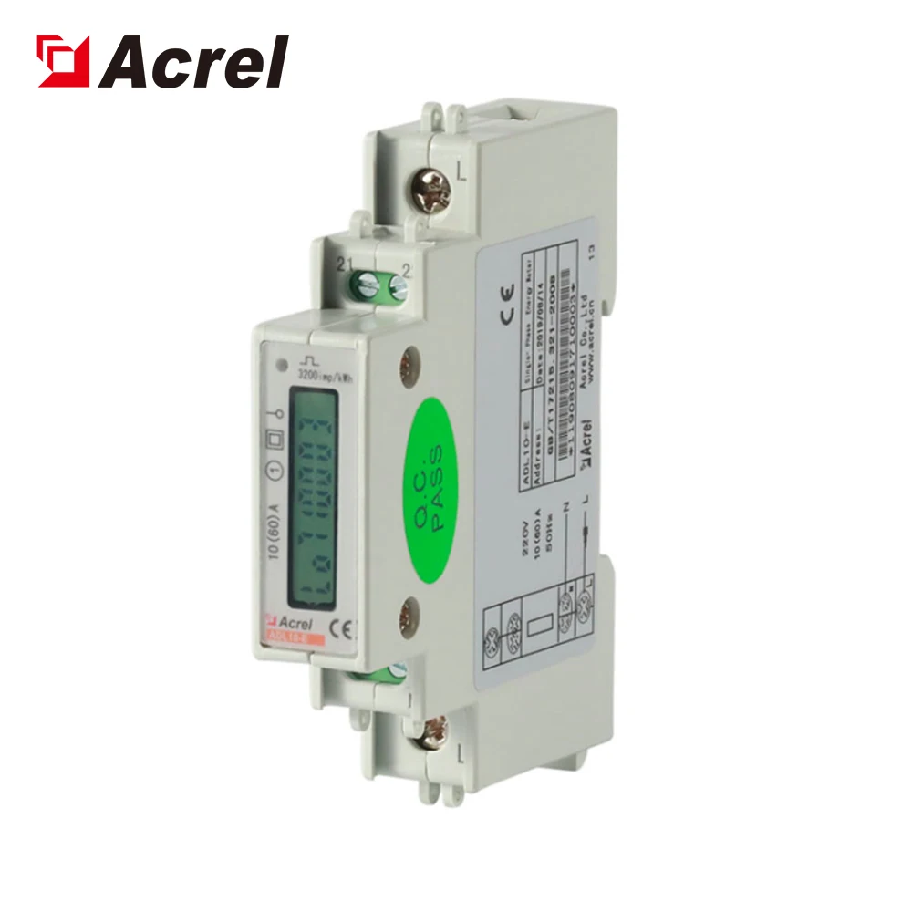 Acrel ADL10-E Single Phase 10(60)A Direct Connect Kwh Energy Meter Din Rail with LCD Display and RS485
