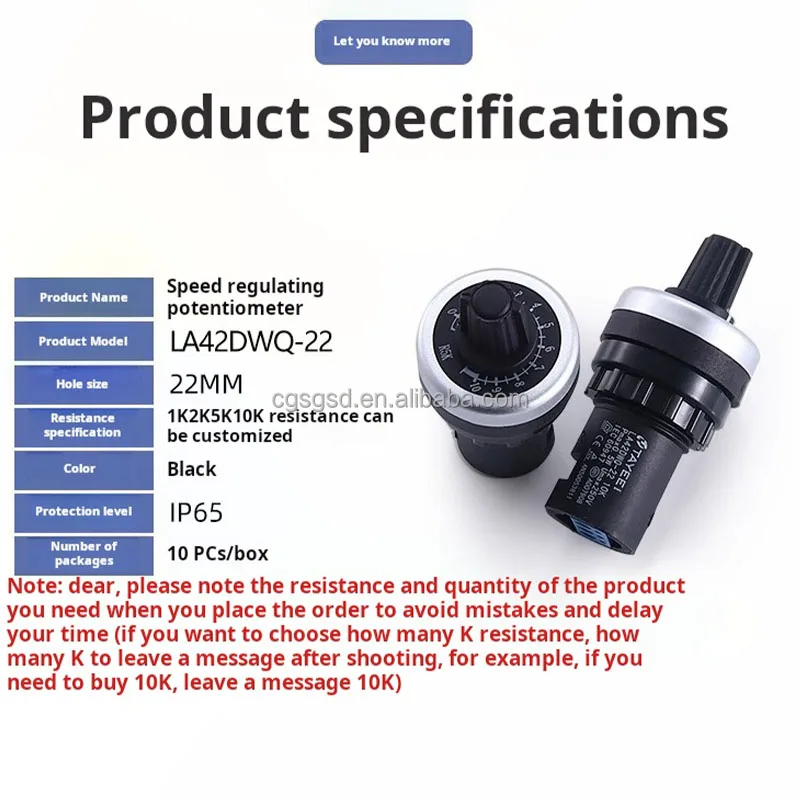 High Precision Potentiometer 12mm 20mm Diameter