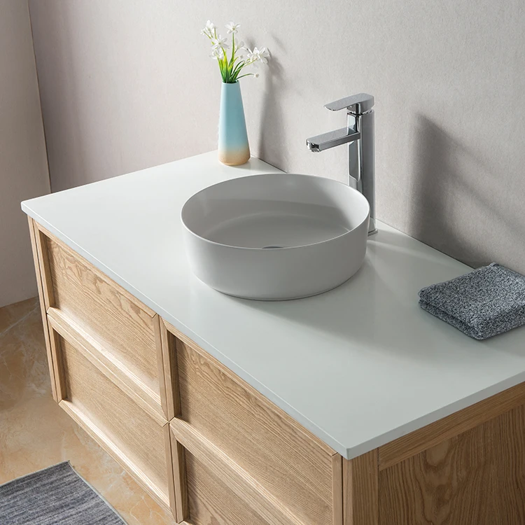 Luxury wall mounted hotel bathroom vanity furniture