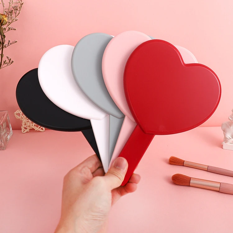 Wholesale Small Handheld Heart-Shaped Makeup Cosmetic Mirror New Design for Girls Portable Salon Use Personalized Features