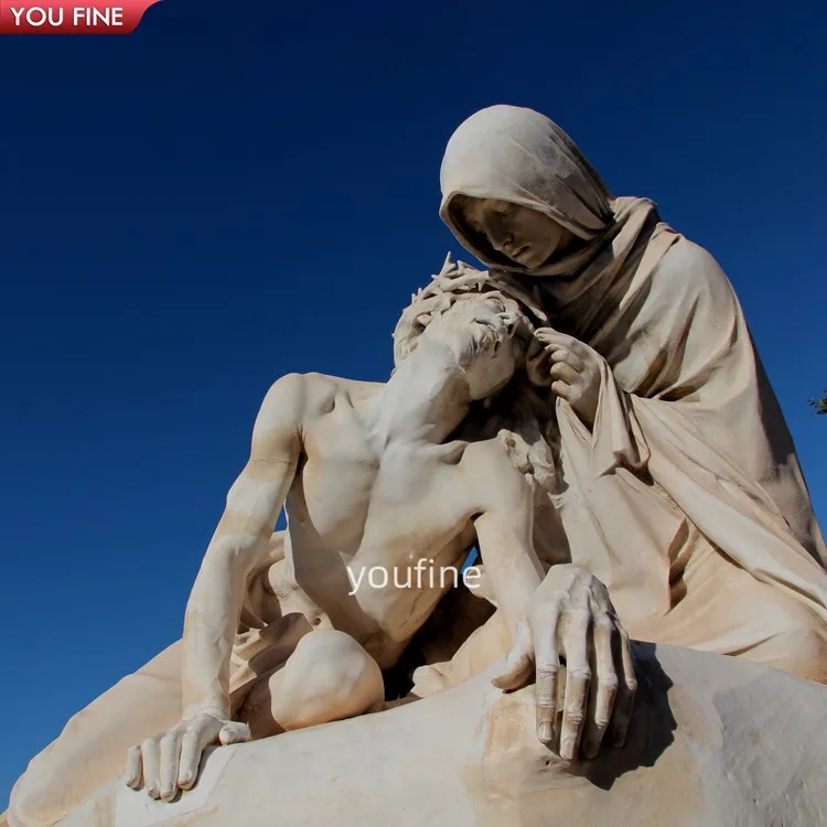 На заказ церковные религиозные украшения мраморная статуя мария и Иисус