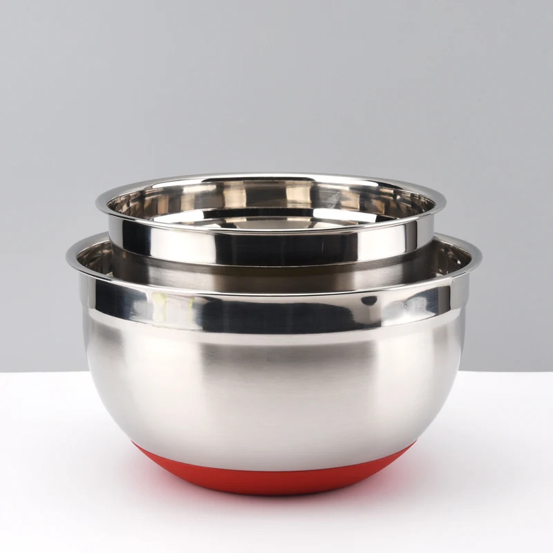 OEM Kitchen Tools Stainless Steel Mixing Bowl Food Grade Baking Tools Egg Bowl Salad Bowl Pack of 2