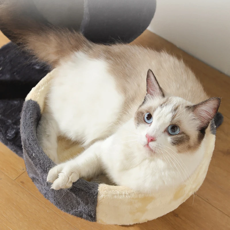 Multi-Level Cat Trees and Towers with Scratching Posts Condos Hammock Resting Perch Indoor Pet Activity Furniture Play House for