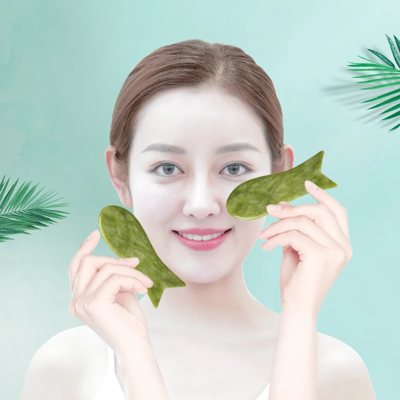
New design green healing gua sha scraping natural big stone 