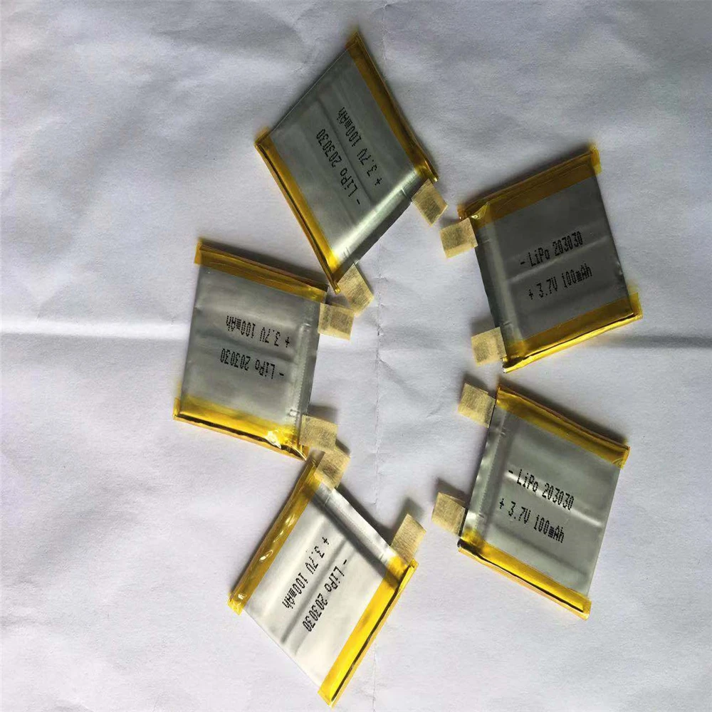 Soft packed li-polymer battery 203030 new model 3.7V 100mAh