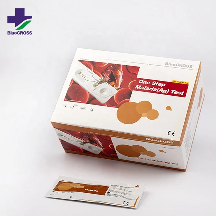 WHO and CE Approved Medical Disposable BlueCROSS Malaria Rapid Diagnostic Test Kit RDT Malaria PF PV Pan Strips and Cassettes