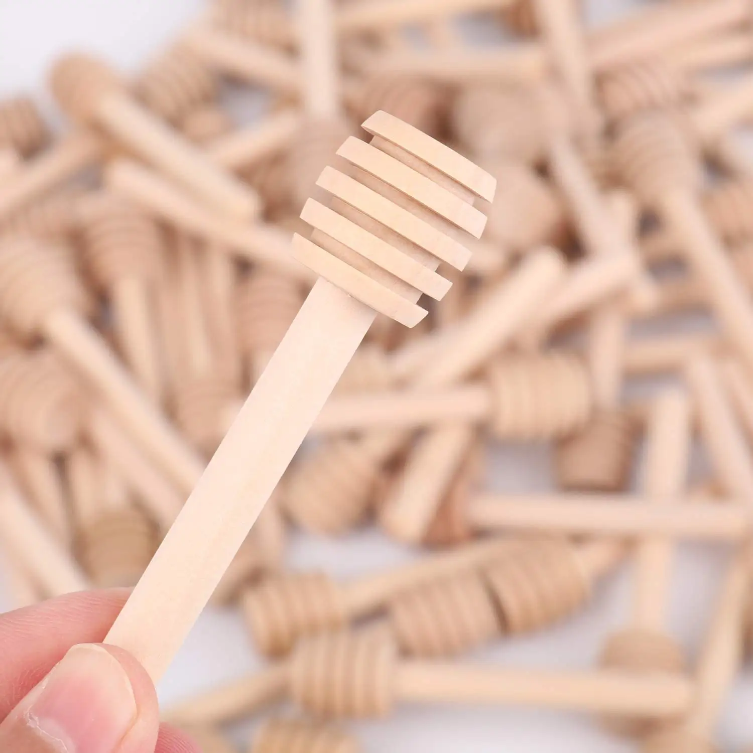 Wholesale Wood Wooden Honey Honeycomb Stick Mini Honey Dipper Server Honey Stirrer Wooden Dippers