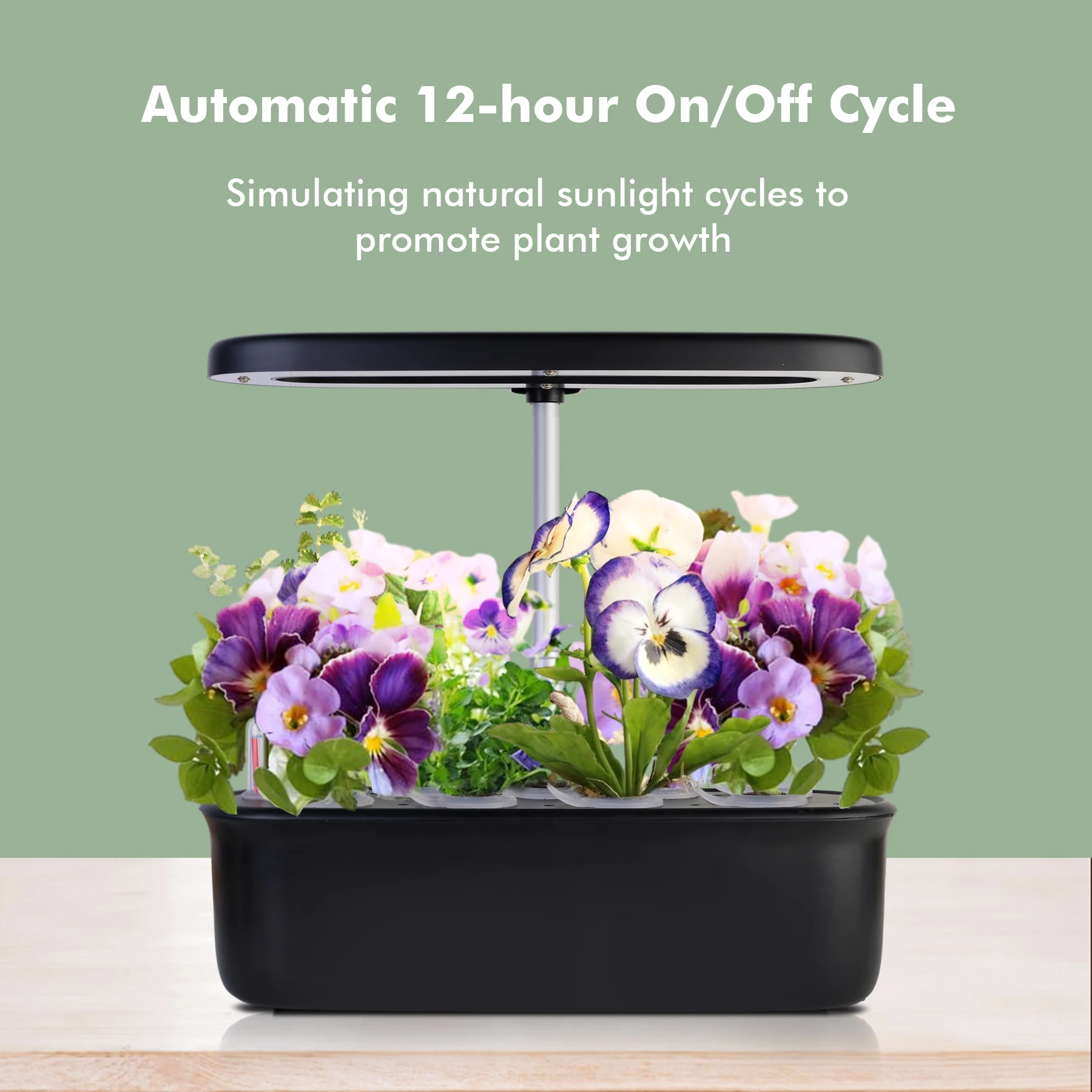 J&C Most popular sleek tailored shape Smart Gardening set Timer LED Grow Light Hydroponic Growing Systems Indoor Growbox