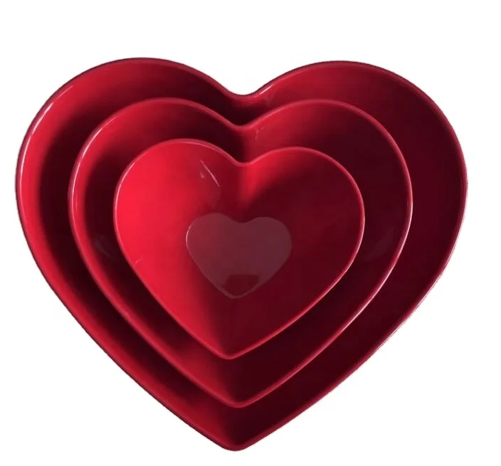 melamine popcorn bowl sets candy bowl pink heart shape bowl 3 size sets for holiady