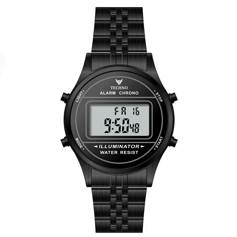 Japanese Alloy Digital Fashion Men Watch PVD Plating Customized Brand Logo CasioElectronic Watch Style