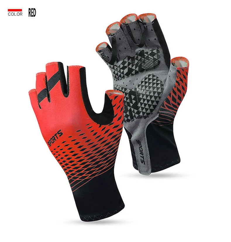 Factory wholesale summer half finger cycling gloves breathable cooling sun protection bike gloves custom antislip cycling gloves