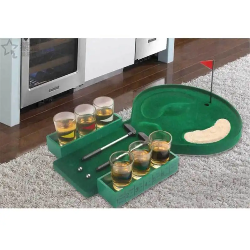 6 Glasses Shot Party Toys Gifts Family Funny,Mini Golf Drinking Board Game