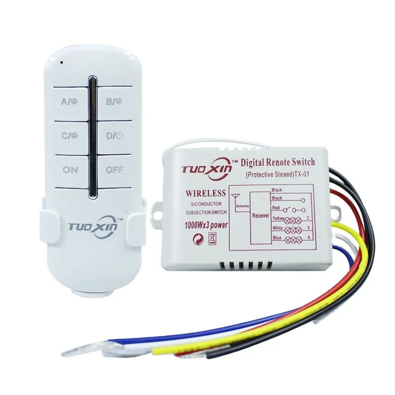 3 способа беспроводной пульт дистанционного управления Переключатель ВКЛ/offlamp света цифровой приемник передатчик для светодиодной