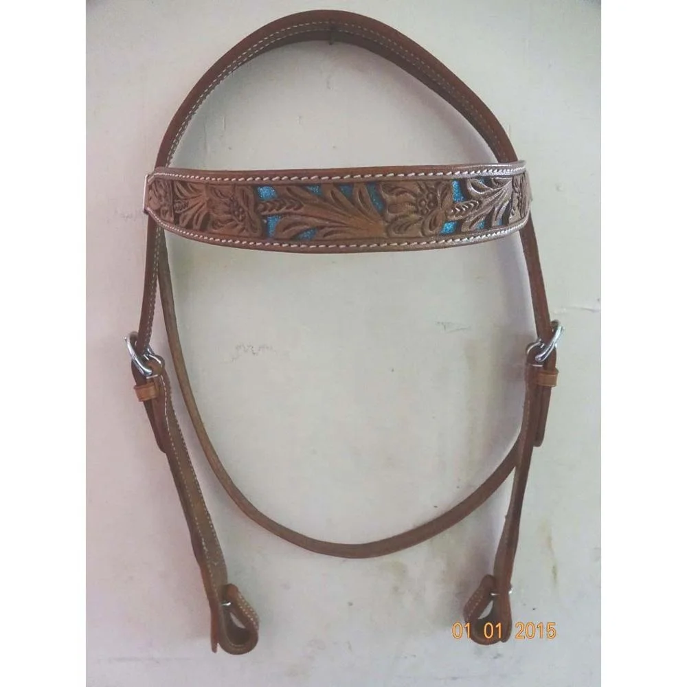 Premium Quality Handmade Western Headstall Cow Leather Reins horse equipment accessories custom logo equestrian outdoor sports