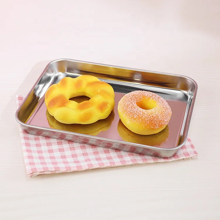 Wholesale custom logo hotel buffet stainless steel metal serving fppd food tray