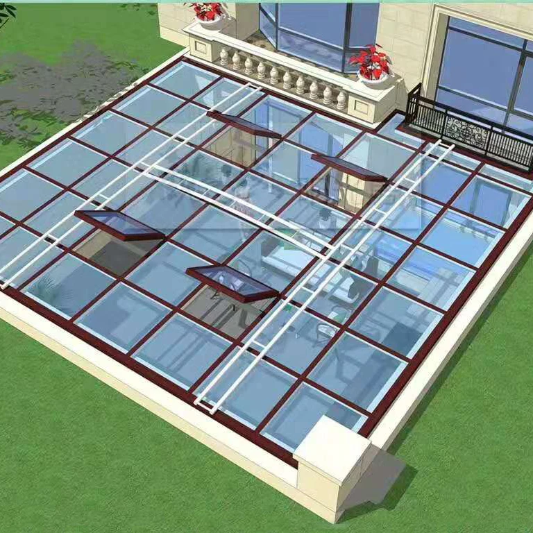 Tempered glass aluminum sunroom glass house veranda with high quantity