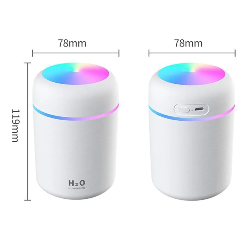 Humidifier 300 ML Smaller Mute USB Atomizer Home Car With Colored Lights Uniform Fog Diffuser Nano Atomization