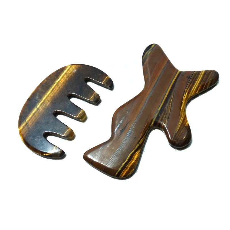 Wholesale Tigers Eye Gua Sha Comb Face Tool Tiger Eye Guasha Custom  Tigerite Anti Aging Scraping Massage Tool