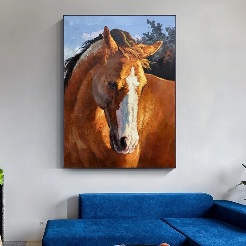 horse hand painting Drop Shipping Art Wall Frame Customized Custom Picture Modular Home Decor Canvas Horse painting