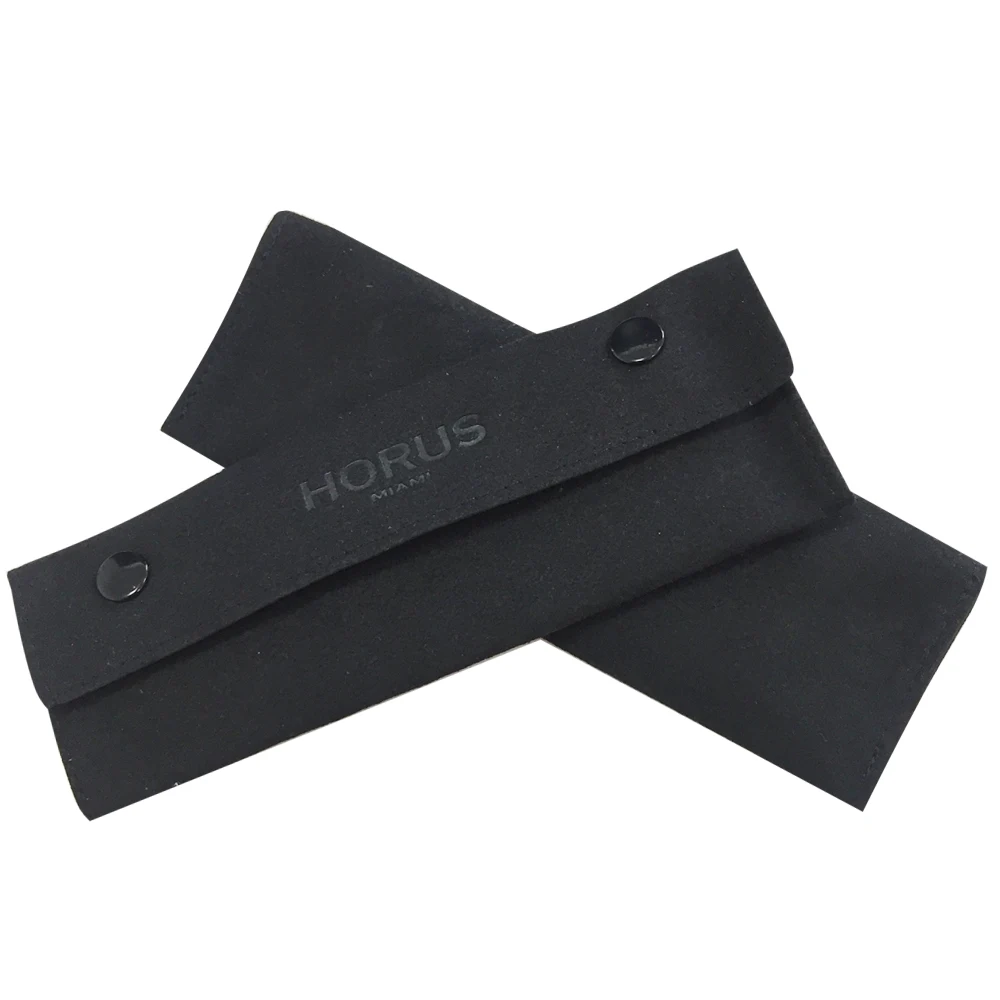 Suede Watch Pouch with Organizer Black 5*15cm Travel Case for Watches and Bracelets Jewelry Container