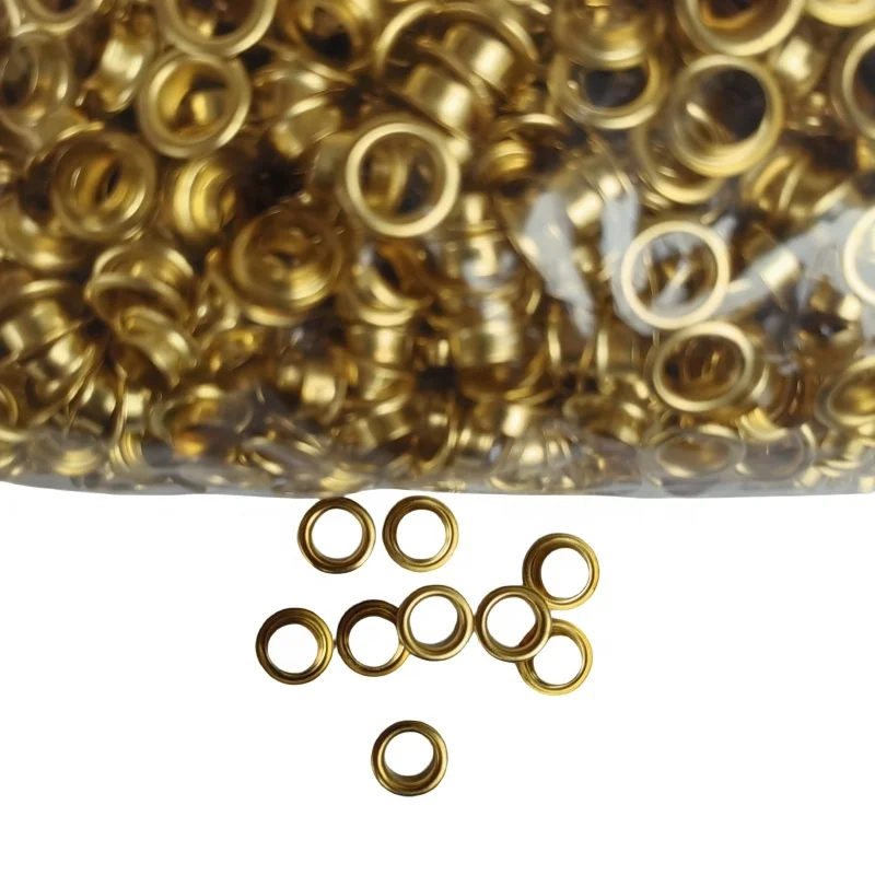 Acme Many Stock Sliver / Golden Metal Brass Custom Size Garment Round Eyelets Iron Bags Eyelet fastener For Leather
