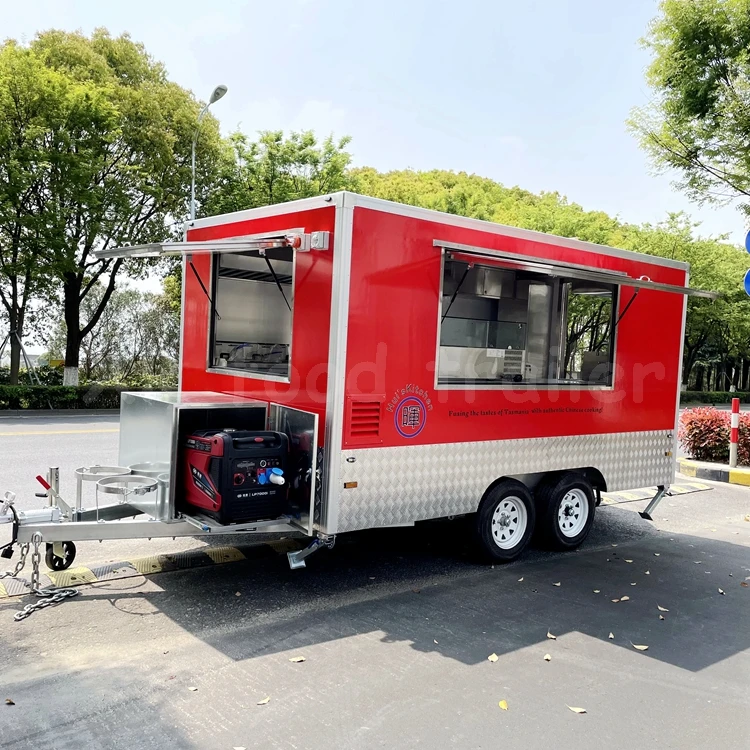 Restaurant Equipment Wheat Mill Food Truck Pizza Trailer Fully Loaded Wheat Flour Mobile Restaurant Cheapest 8.5 by 22