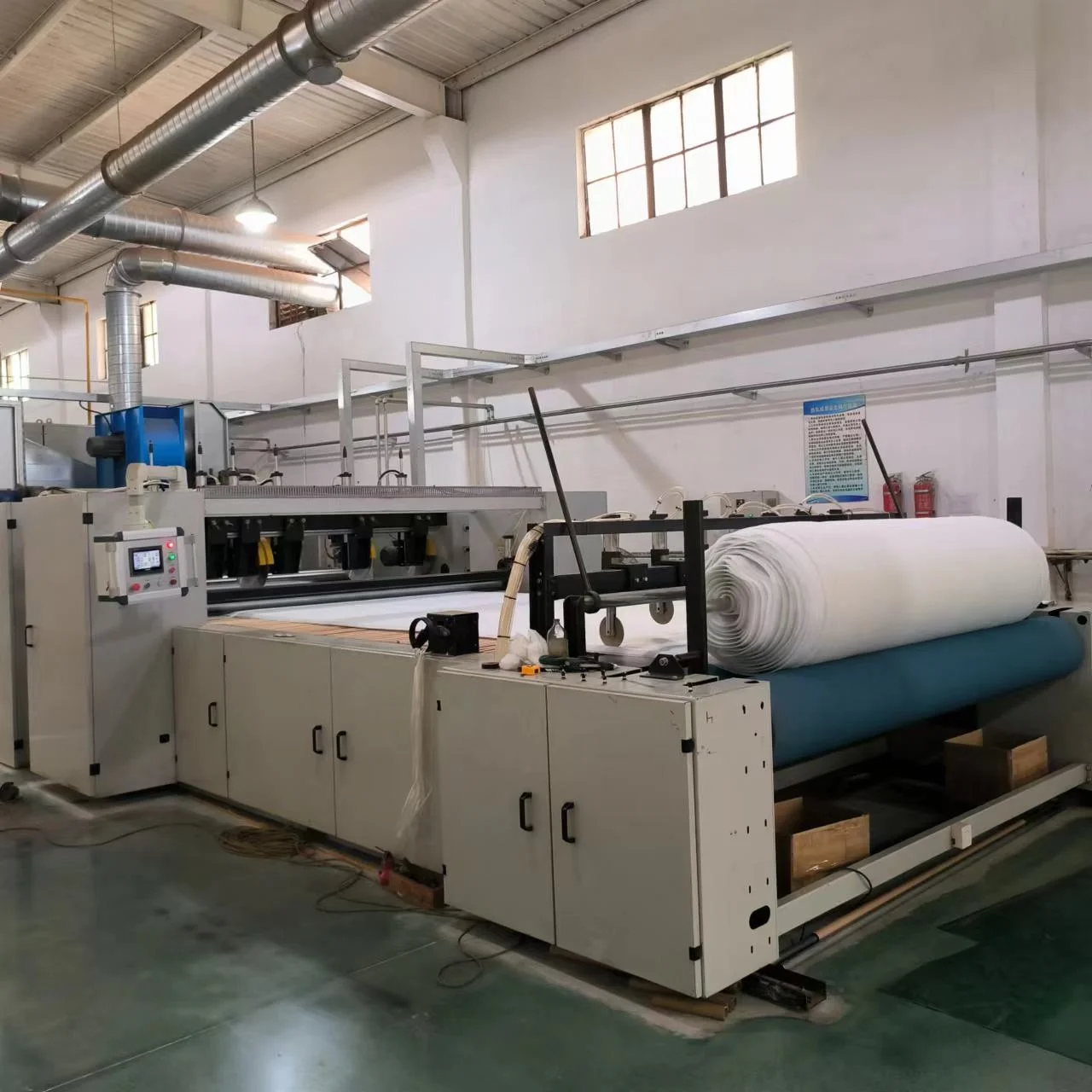 China polyester fiber wadding production line sintepon machine low melt fiber thermal bonding machine line