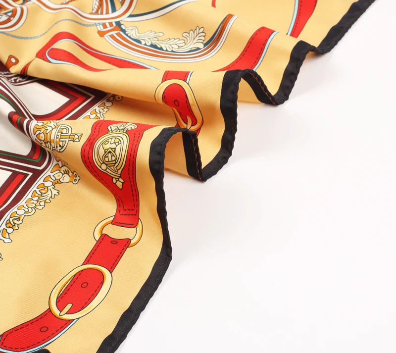 Wholesale Low Price Imitated Silk Scarves Custom 85*85cm Polyester Double Sided Printed Women Hijab Square Head Satin Scarves