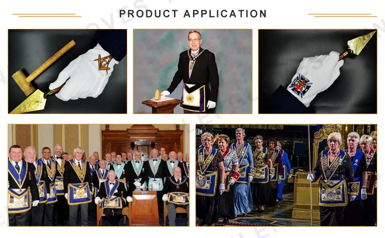Индивидуальная вышивка логотипа Multi-шаблон freemason 100 белая хлопковая Униформа Платье для церкви масонская регалия ручные перчатки нас