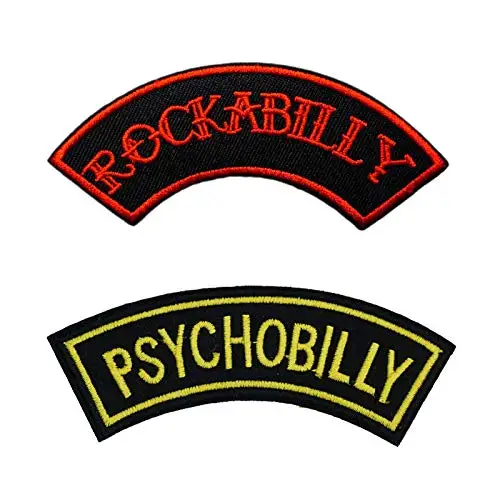 Rockabilly and Psychobilly fashion clothing accessories Embroidered patch sew on Iron on Patches for T Shirt Cap Backpack