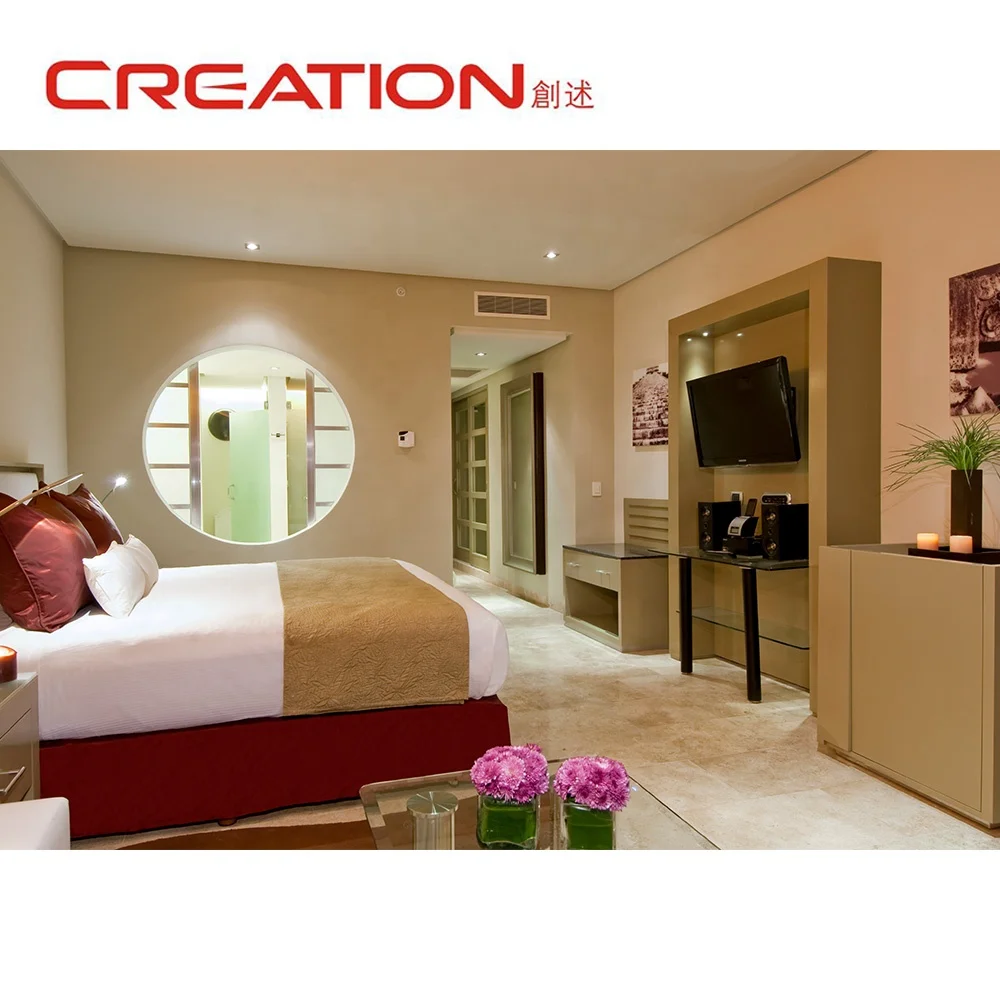 Custom complete set high quality resort hotel furniture bedroom double