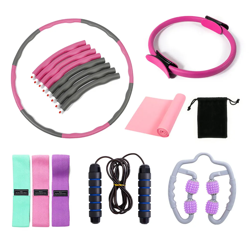 
 Новый дизайн 2021, 9 штук, Женские аксессуары для фитнеса, Лидер продаж на Amazon, набор для домашних упражнений, пилатеса, тренировок  