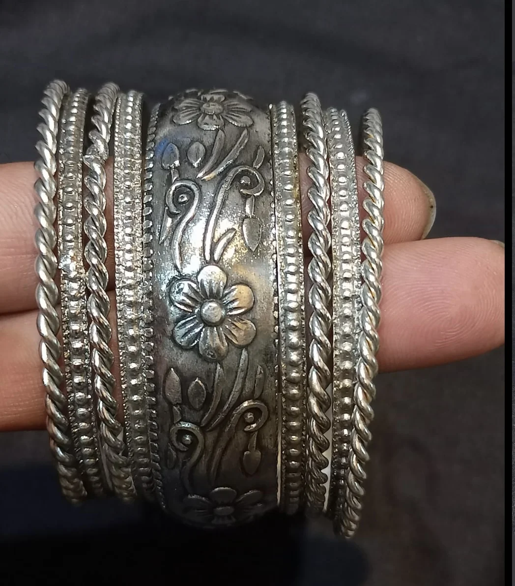 Traditional Afghani Bracelets Cultural Elegance jewlery Heavy traditional handmade Bracelets colored bangles and handcuff