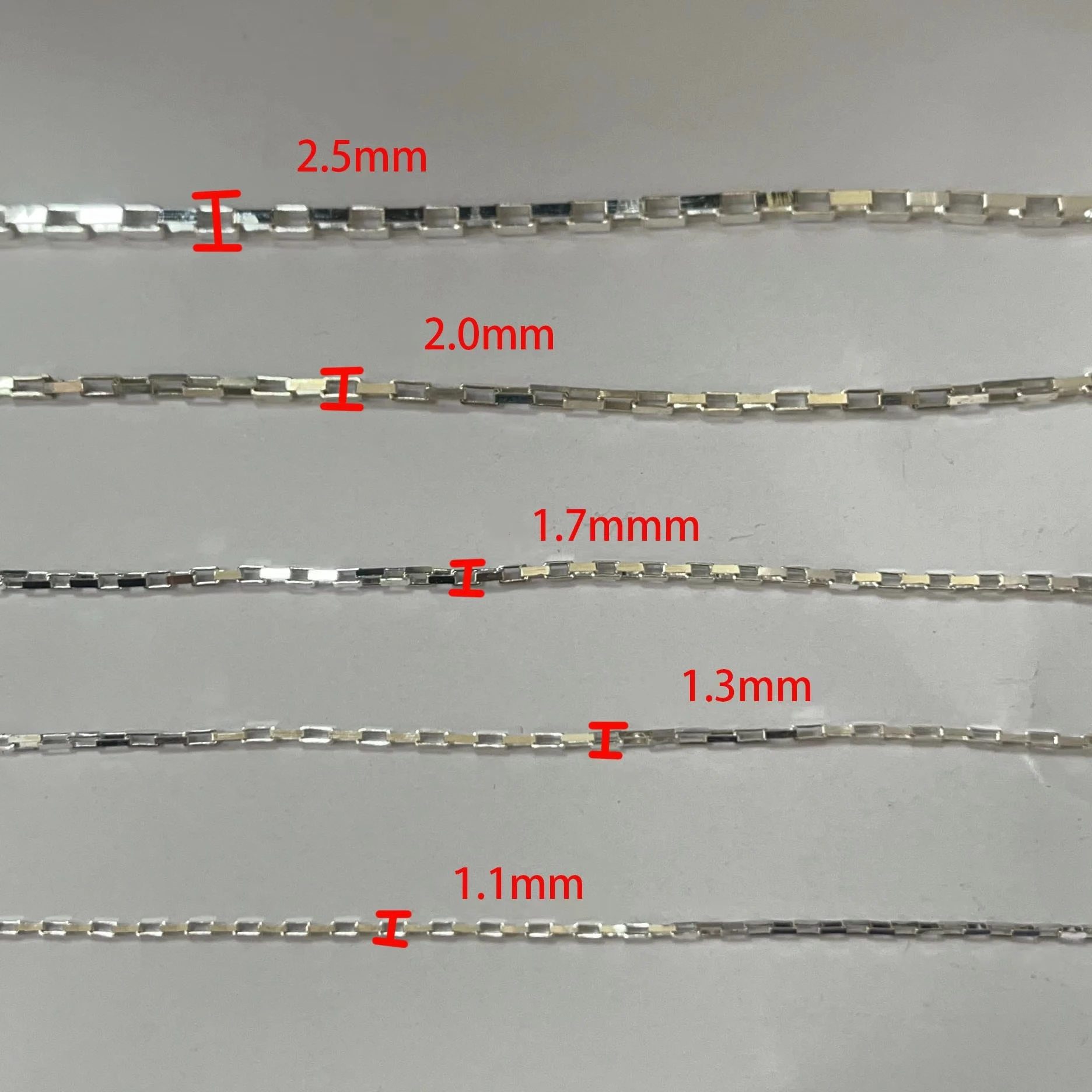 925 Sterling Silver Venetian Link Chain Open Box Chain For Women Necklace Jewelry Making