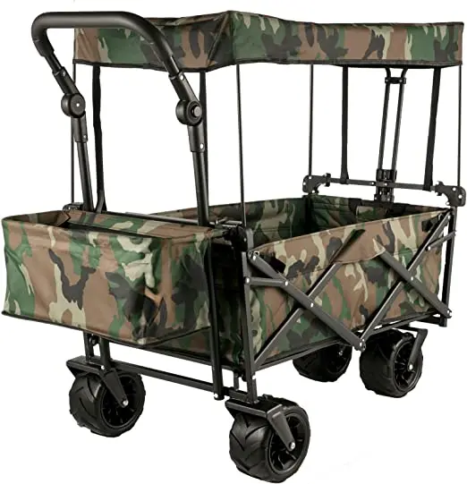 Factory Custom Waterproof Outdoor Camping Picnic Folding Wagon Cart With Ceiling
