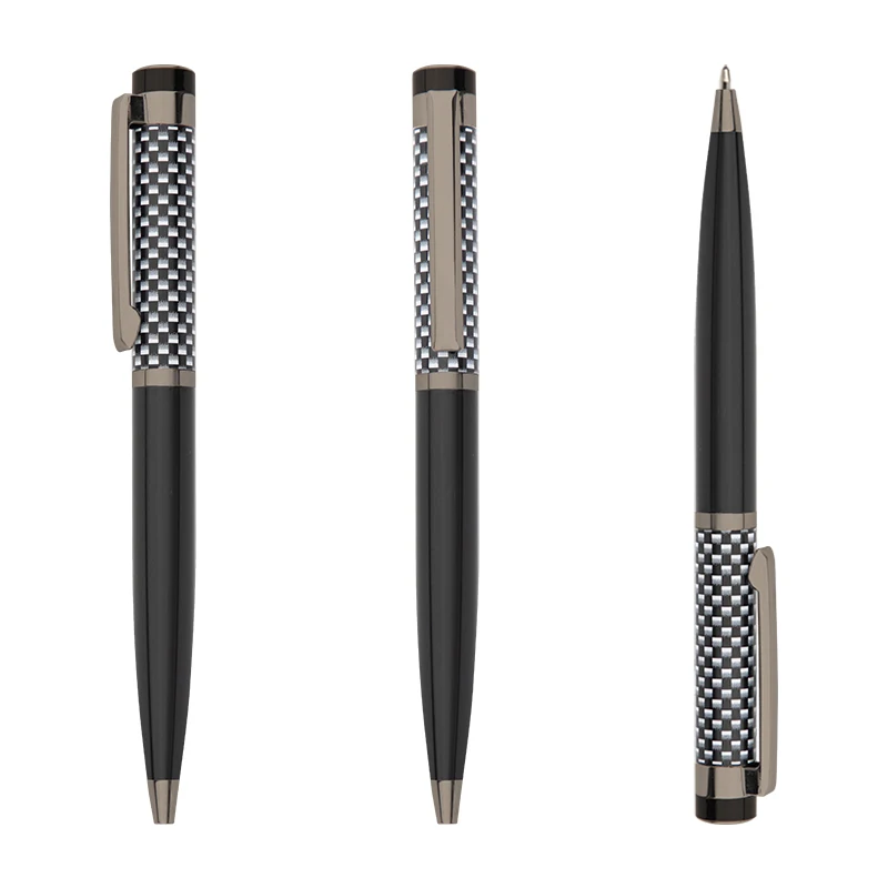 High Quality Custom Logo Gred Relief Checker Board Lattice Rollerball Ballpoint Pen