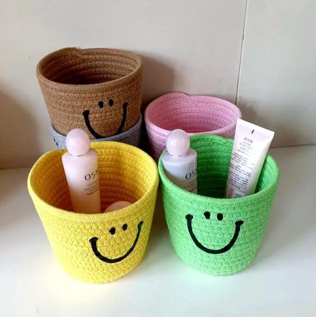 Маленькие корзины из веревки для детей домашний декор корзина игрушек органайзер хлопковой