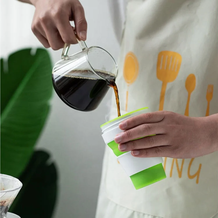 OEM & ODM Складная кофейная чашка многоразового использования для Go очень большая дорожная чашка деним, 13,5*10 см с соломинкой